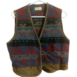 LL Bean M Wool Southwest Vest